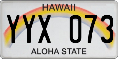 HI license plate YYX073
