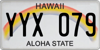 HI license plate YYX079