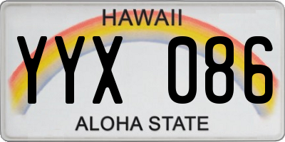 HI license plate YYX086