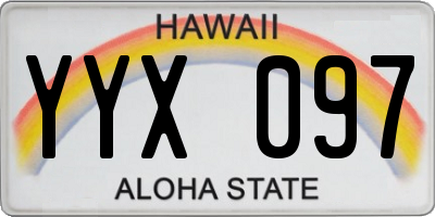 HI license plate YYX097