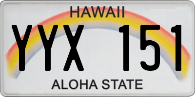 HI license plate YYX151