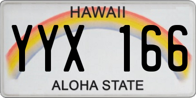 HI license plate YYX166