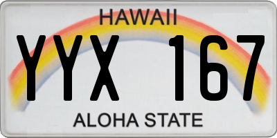 HI license plate YYX167