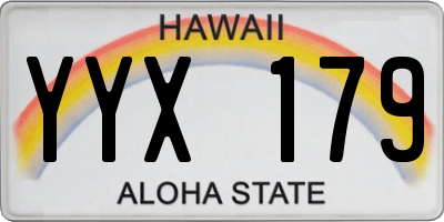 HI license plate YYX179