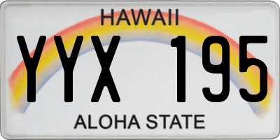 HI license plate YYX195