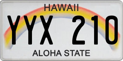 HI license plate YYX210