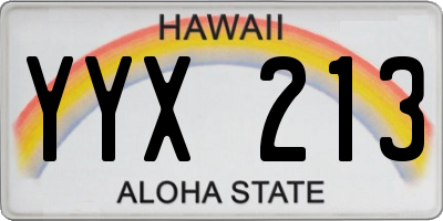 HI license plate YYX213