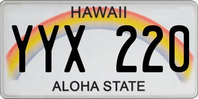 HI license plate YYX220