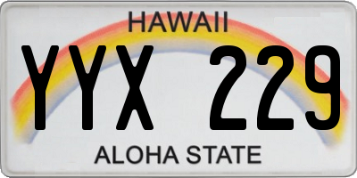 HI license plate YYX229