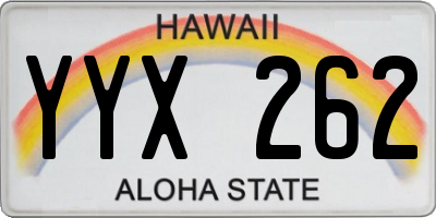 HI license plate YYX262