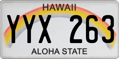 HI license plate YYX263