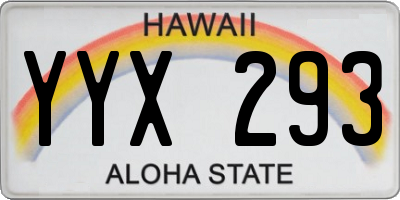 HI license plate YYX293