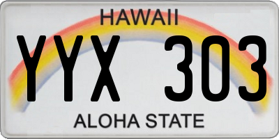 HI license plate YYX303