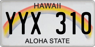 HI license plate YYX310