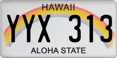HI license plate YYX313