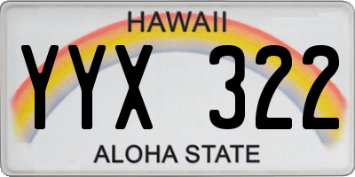 HI license plate YYX322