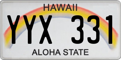 HI license plate YYX331
