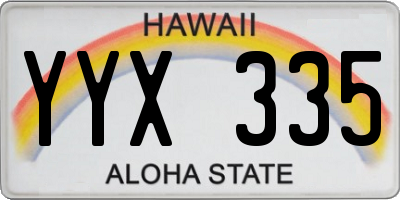HI license plate YYX335