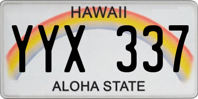 HI license plate YYX337