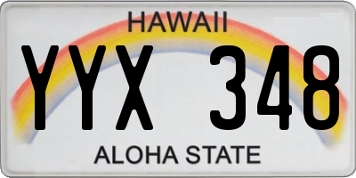 HI license plate YYX348