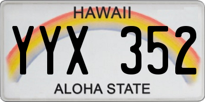 HI license plate YYX352