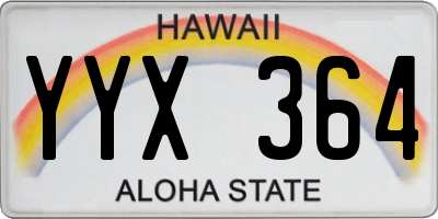 HI license plate YYX364