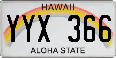 HI license plate YYX366