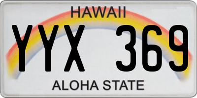 HI license plate YYX369