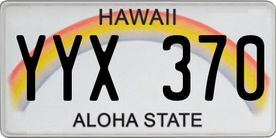 HI license plate YYX370