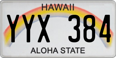 HI license plate YYX384