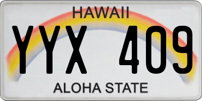 HI license plate YYX409