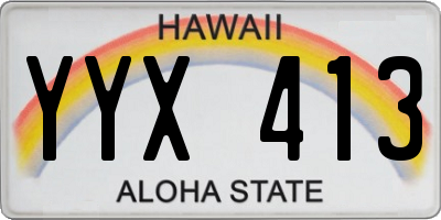 HI license plate YYX413