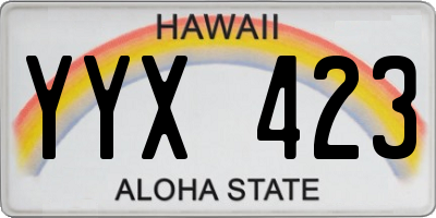 HI license plate YYX423