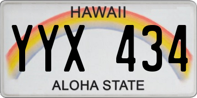 HI license plate YYX434