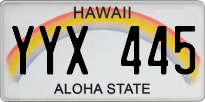 HI license plate YYX445