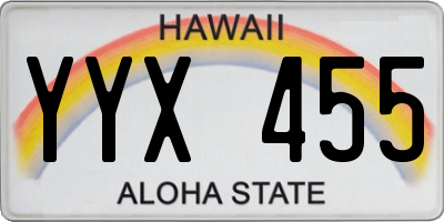 HI license plate YYX455