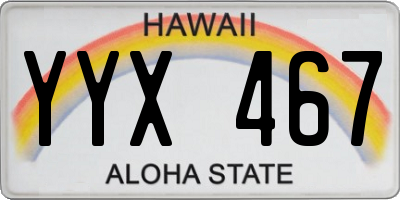 HI license plate YYX467