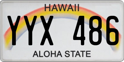 HI license plate YYX486