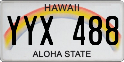 HI license plate YYX488