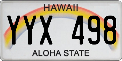 HI license plate YYX498