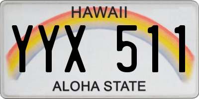 HI license plate YYX511