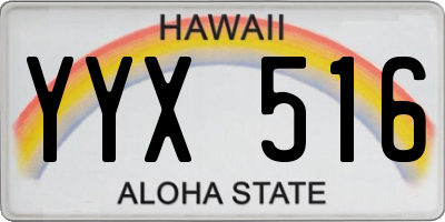 HI license plate YYX516