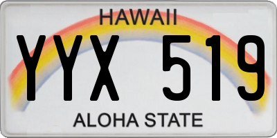 HI license plate YYX519