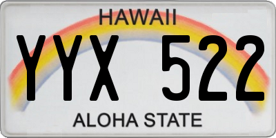 HI license plate YYX522