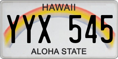 HI license plate YYX545