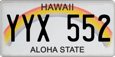 HI license plate YYX552