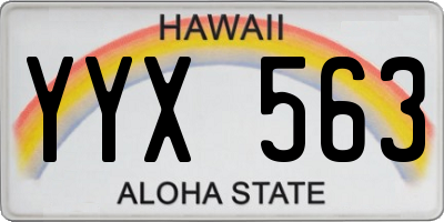 HI license plate YYX563