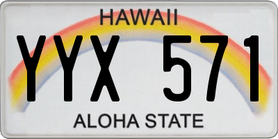 HI license plate YYX571