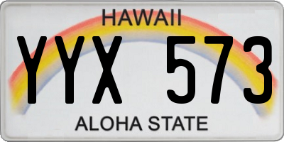 HI license plate YYX573