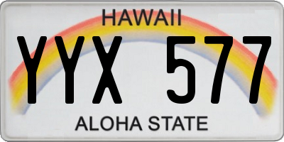 HI license plate YYX577